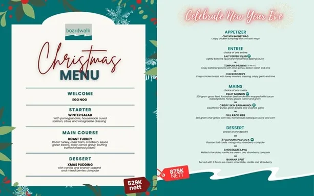 Celebrate the Festive Holidays by the Ocean at Boardwalk Restaurant